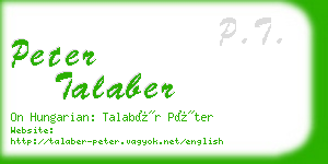 peter talaber business card